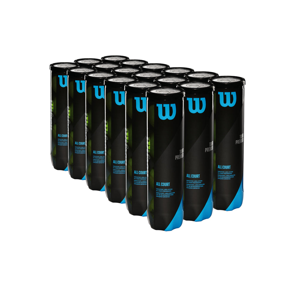 TOUR PREMIER ALL COURT 4-BALL 18 CAN CASE TENNIS BALLS - WilsonME