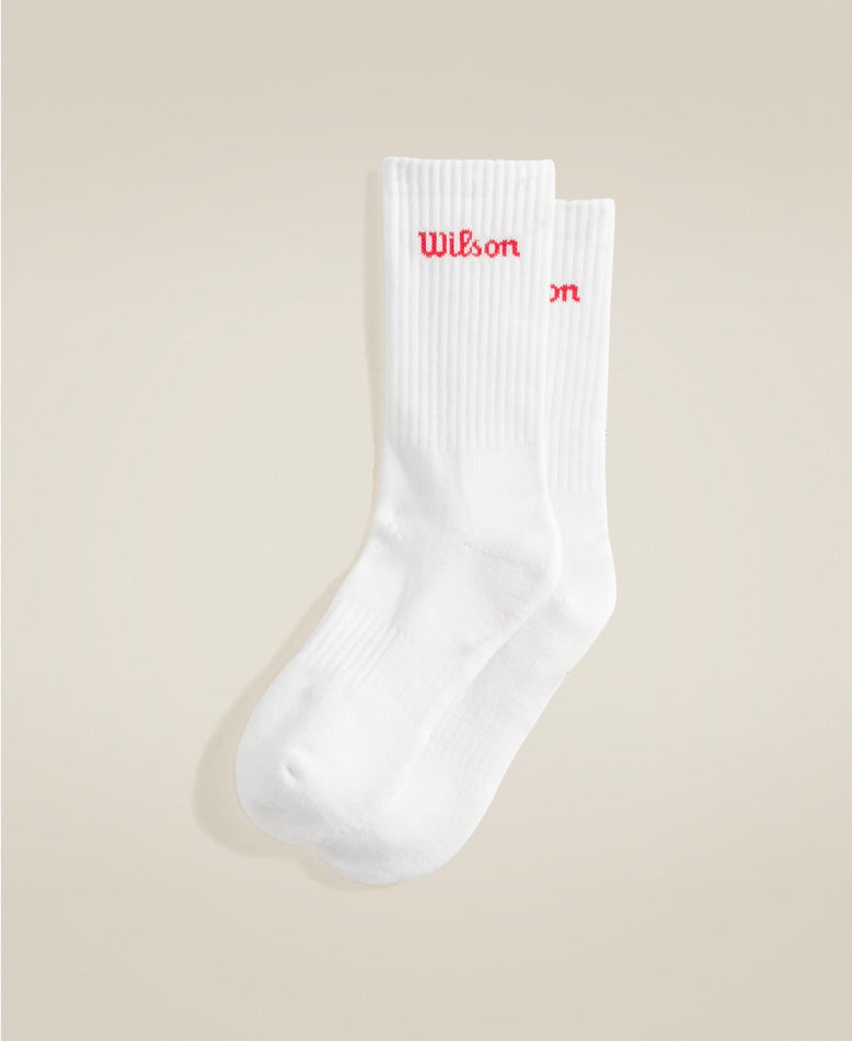 Crew Sock White/Infrared - WilsonME